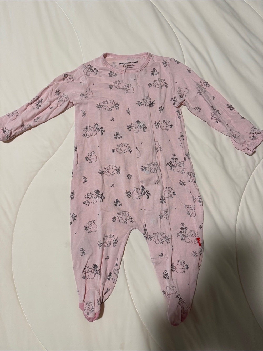 Magnetic Me Pink Footed One-Piece Sleep & Play with Woodland Print